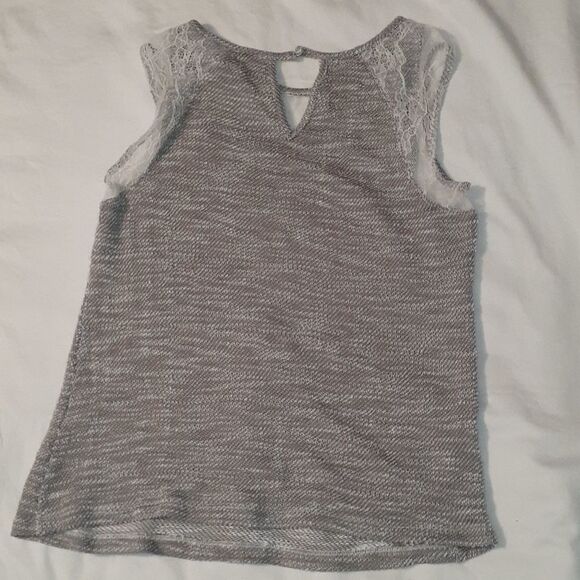 Pixley Heathered Tan Sleeveless Sweater‎ Lace Tank - Picture 4 of 6